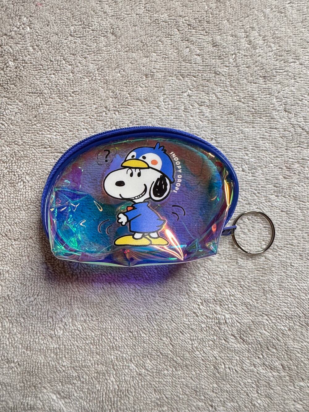 Snoopy iridescent coin purse keychain zipper